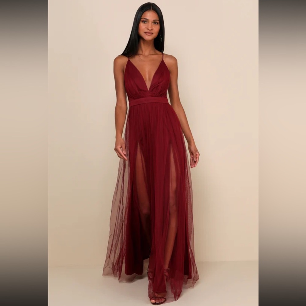 Lulu's Burgundy Maxi Dress